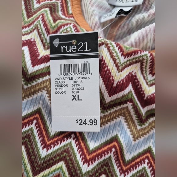 NWT Rue21 Cut Out Bodycon Chevron Mini Dress Size L-XL - Picture 6 of 7